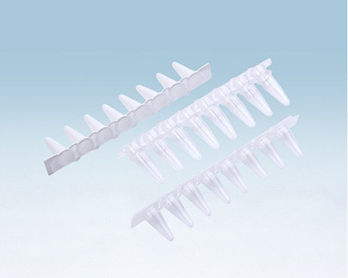 Clear Plastic 0.1ml / 0.2ml 8 strip pcr tubes For Pcr Instrument pcr 8 strip